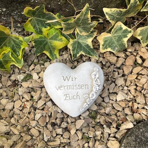 Piedra conmemorativa del corazón de la tumba - Te extrañamos - decoración de la tumba decoración de la tumba corazón de luto 10 cm, hecho a mano - pintado a mano