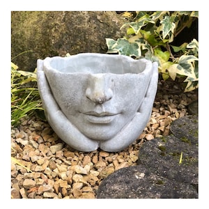 Plant head plant pot plant bowl flower pot planter cast stone hands