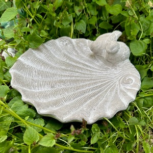 Birdbath bird bath watering place bird basin bird feeding station shell with 2 birds