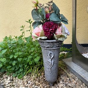 Grave vase 3D Calla for grave memorial stone grave decoration grave decoration 32 cm