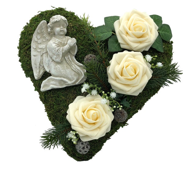 Moosherz Mit Christrose - Wetterfester Grabschmuck 20cm