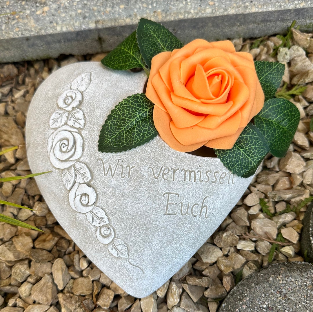 Grabstecker „In Liebe“ – Grabschild Aus Kunststoff, 24 Cm Hoch, Mit Stab, In Deutschland Hergestellt