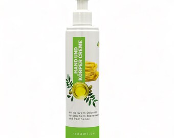 6.40 EUR/100ml Body Lotion Hand Cream Body Cream with Olive Oil, Beeswax and Panthenol 250 ml