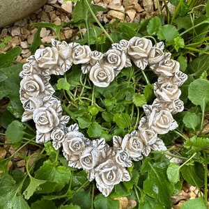Grave decoration rose petals rose HEART rosary rose heart grave decoration weatherproof