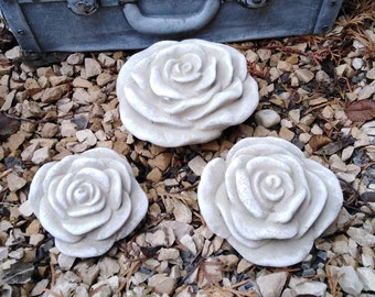 Stone Rose Stone Rose Rose Blossom Flower Stone Cast Frostproof Weatherproof Garden Decoration