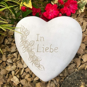 XXL Grave Heart Saying Grave Decoration Grave Heart - In Love - approx. 1300g