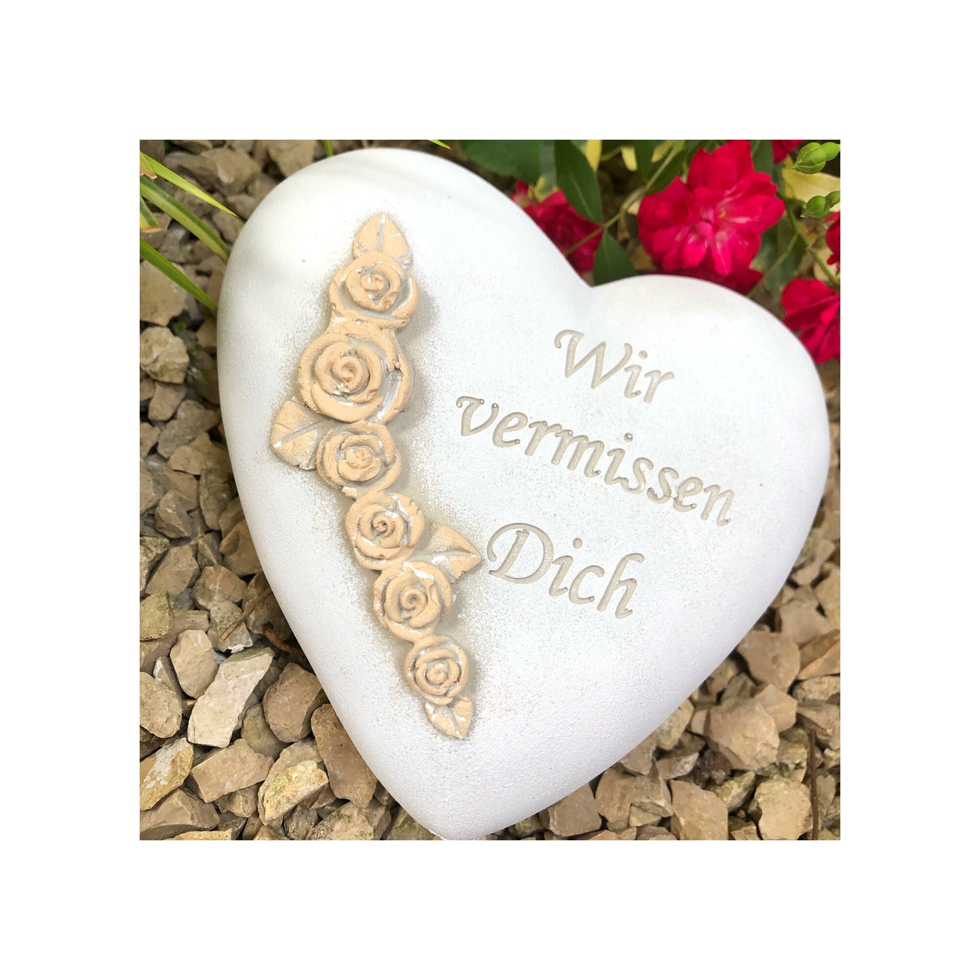 XXL Grabherz Spruch Grabschmuck Grab Herz Wir vermissen dich Etsy.de