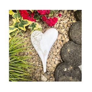 Grave heart heart with rose grave decoration decorative heart decoration mourning heart asymmetrical 20 cm 500g