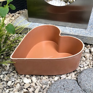 Herz Pflanztopf Pflanzherz Pflanzgefäß Pflanzschale Gartendekoration Kunststoff 20 cm Terrakotta Farbe