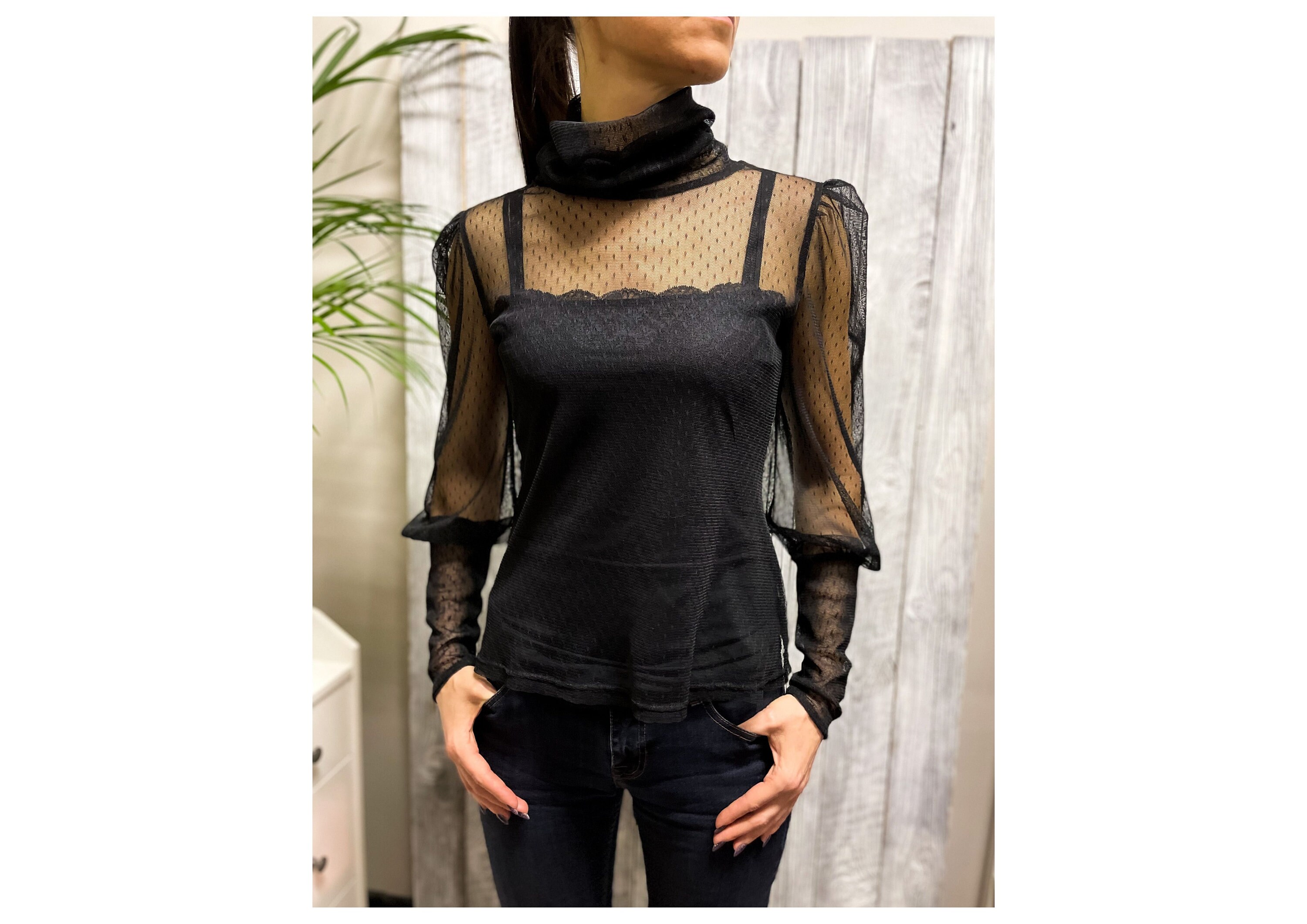 Sheer Turtleneck - Etsy