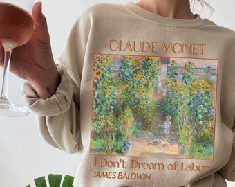 Monet Sweatshirt, Claude Monet Sweater, Art Hoe Aesthetic, Artists Garden Shirt Painting Crewneck, Famous Art Aesthetic Clothing, Art Hoe