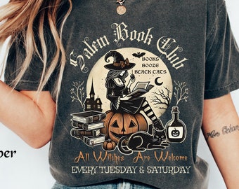 Salem Witch Book Club Shirt, Salem Shirt, Salem Book Club Shirt, Bookish Halloween Tee, Spooky Reader, Salem Witches, Spooky Season