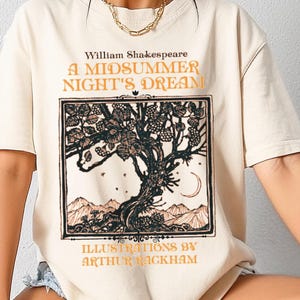 A Midsummer Night&#39;s Dream Vintage T-Shirt Shakespeare Shirt Arthur Rackham Vintage Illustration Shakespeare Gift English Teacher Shirt