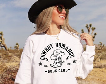 Cowboy Romance Book Club Sweatshirt, Western Gothic Shirt,Bookish Cowgirl Shirt,Western Book Lover,BookTok,Romance Reader,Cowgirl,Book Lover