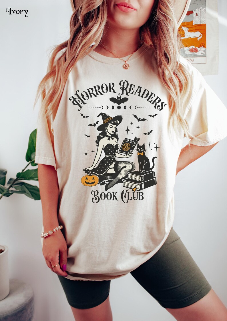 Horror Readers Book Club Shirt, Horror Readers Shirt, Halloween Book Club Shirt, Halloween Book Shirt, Horror Books Tee, Horror Book Lover Ivory