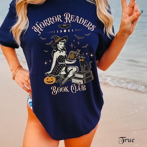 Horror Readers Book Club Shirt, Horror Readers Shirt, Halloween Book Club Shirt, Halloween Book Shirt, Horror Books Tee, Horror Book Lover True Navy