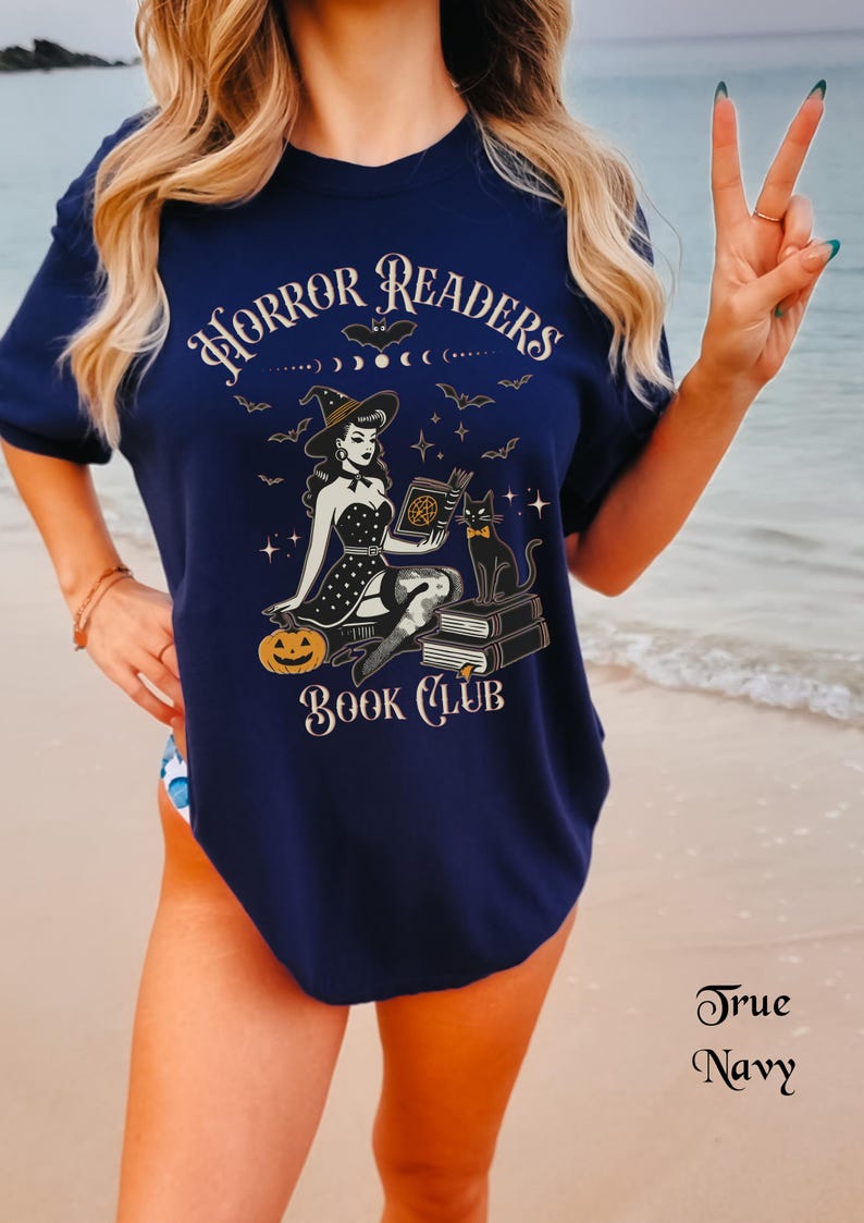 Horror Readers Book Club Shirt, Horror Readers Shirt, Halloween Book Club Shirt, Halloween Book Shirt, Horror Books Tee, Horror Book Lover True Navy