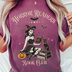 Horror Readers Book Club Shirt, Horror Readers Shirt, Halloween Book Club Shirt, Halloween Book Shirt, Horror Books Tee, Horror Book Lover image 5