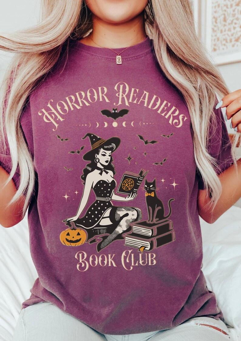 Horror Readers Book Club Shirt, Horror Readers Shirt, Halloween Book Club Shirt, Halloween Book Shirt, Horror Books Tee, Horror Book Lover image 5