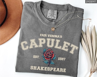Montague and Capulet Shakespeare Shirts, House of Capulet, Romeo and Juliet Shirt, Montague Shirt, Bookish Gift for Her, Shakespeare Gift