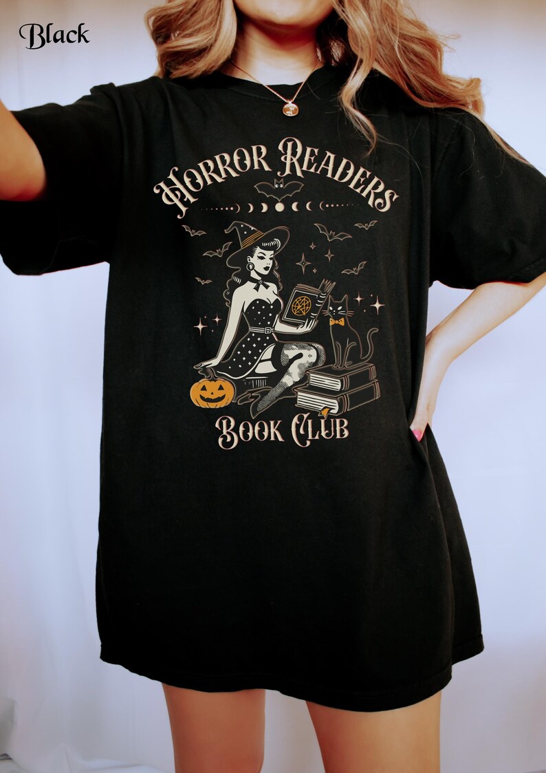 Horror Readers Book Club Shirt, Horror Readers Shirt, Halloween Book Club Shirt, Halloween Book Shirt, Horror Books Tee, Horror Book Lover image 3