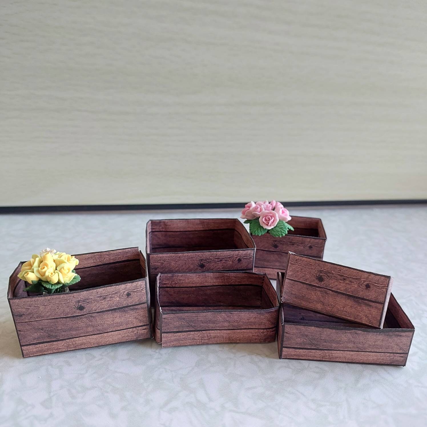Printable 1:6 Scale Miniature 6 Sizes Wooden Plant Box for - Etsy