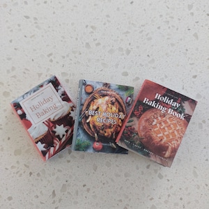 Livros de receitas de férias em miniatura para impressão para bonecas Barbie Blythe em escala 1/6