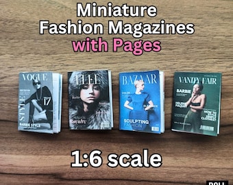 Miniature Fashion Magazine 1/6 scale for 12 inch dolls Digital Download