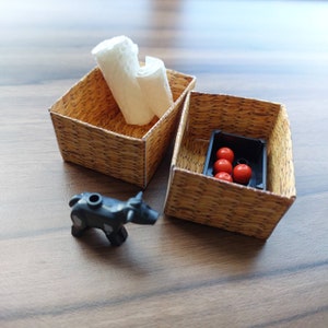 Printable 1:6 miniature storage basket box  for Dolls | 11 inch dolls | Hyacinth | Digital download