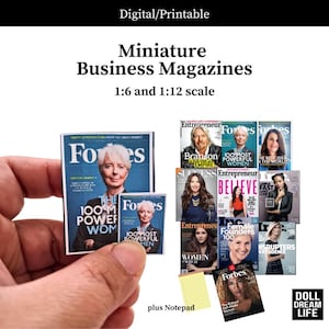 Printable Miniature Business Magazine Covers for 1/12 and 1/6 scale