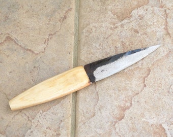 Crude - 3.5 Inch Asian Paring Knife - Carbon Steel - Thin, Light, SHARP !