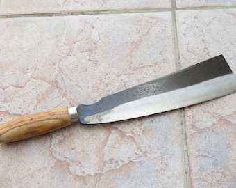 Crude - 9 Inch Carbon Steel Nakiri, Handmade