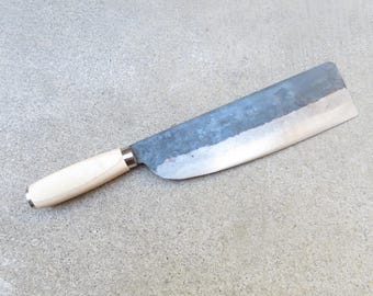 Crude - 9 Inch Japanese Nakiri PT Chef Knife, Carbon Steel