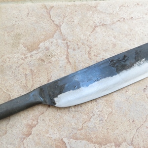 Crude - Japanese 8 In Nakiri Kitchen Chef Knife, Carbon Steel Super Thin & Light