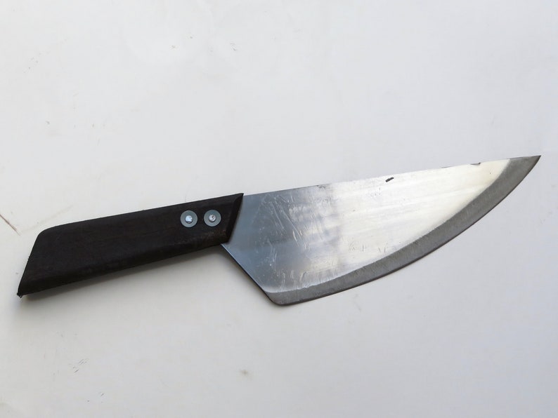 Crude - Asian Carbon Steel Boning Chef Kitchen Knife, Sharp, 8 Inch, Hand Made image 1