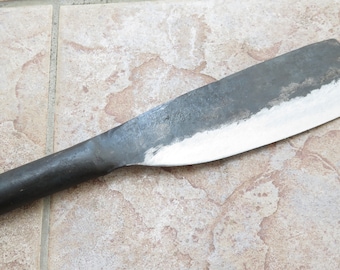Crude - Chinese 8 Inch Carbon Steel Meat Chopping Cleaver, Steel Handle, Narrow