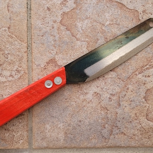 Crude - Japanese Nakiri Utility Knife, 6 inch, Carbon Steel, Handmade Thin Light