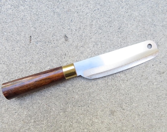 Crude - Stainless 5 Inch Japanese Nakiri Chef Utility Fruit Knife, Sharp & Light