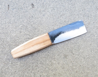 Crude - 3 Inch Square Produce Knife - Carbon Steel - Thin, Light, SHARP !