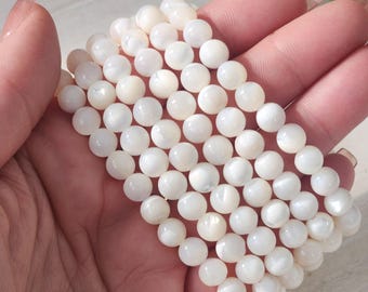 Bracelet extensible en nacre naturelle