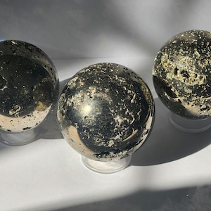 Pyrite Crystal Sphere 48mm, Includes Stand