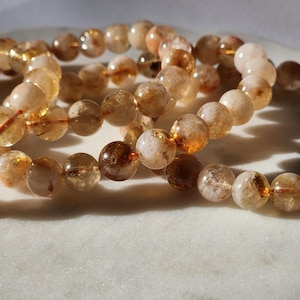 Stretcharmband met citrienkralen kristallen sieraden