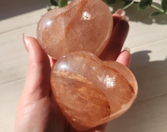 Corazón hinchado de cuarzo fuego, múltiples opciones