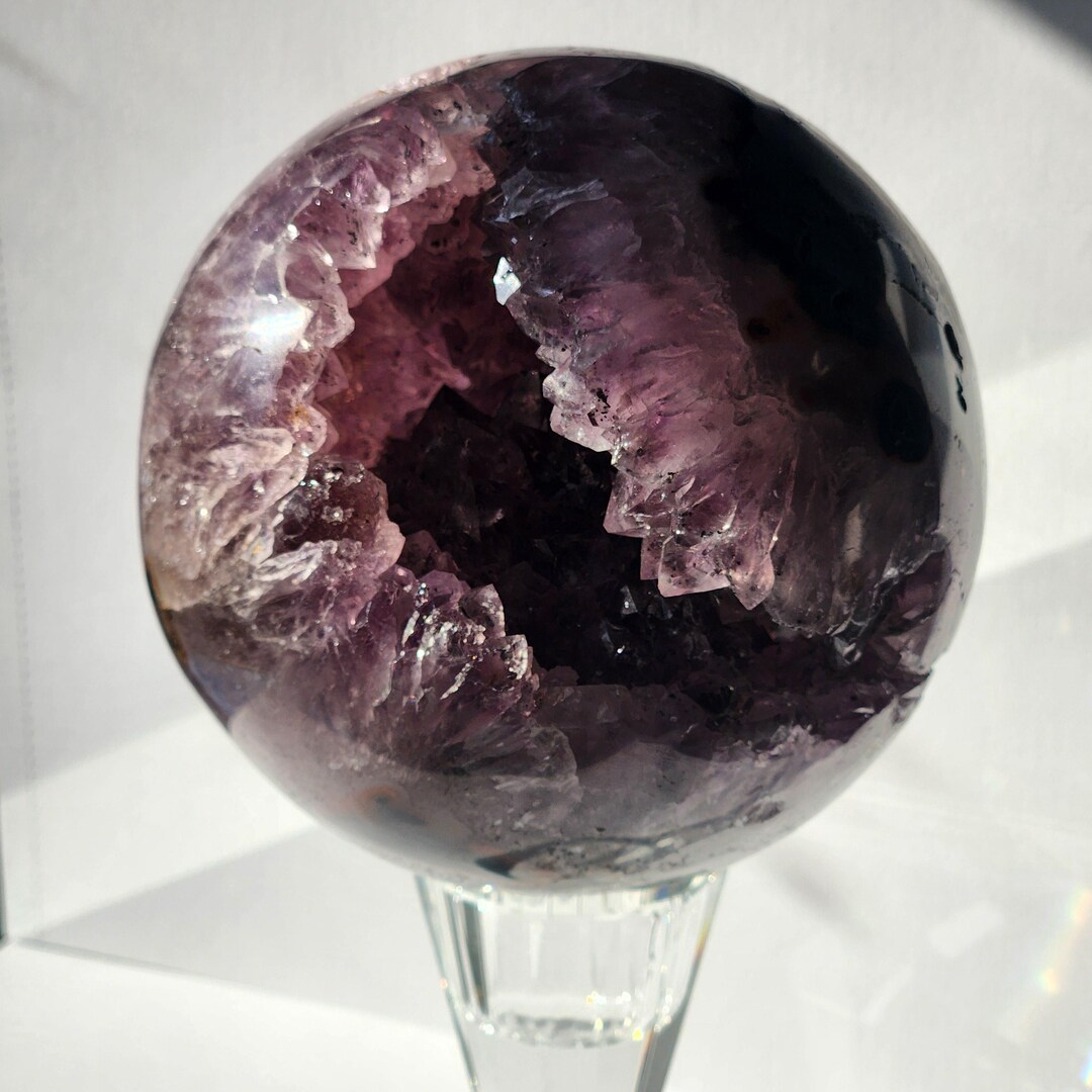 Amethyst Crystal Geode Sphere Crystal Cave Sphere Large Amethyst Sphere ...