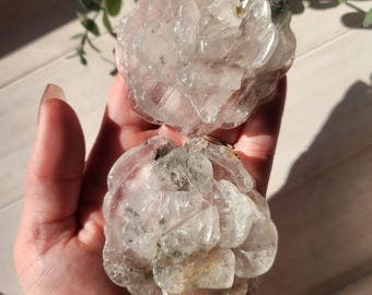 Chlorite Quartz Crystal rose carving