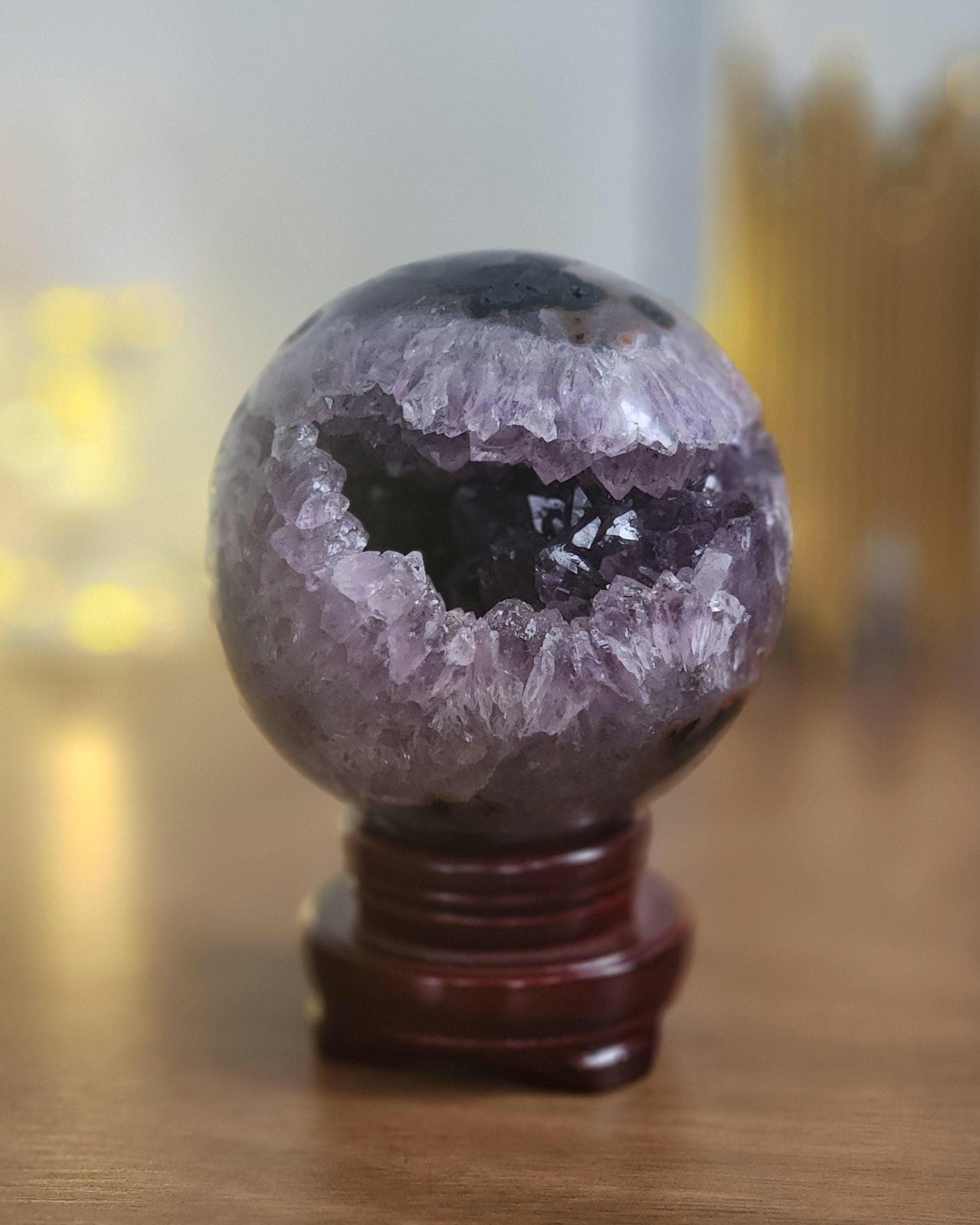 Amethyst Crystal Geode Sphere (97.9mm) - Etsy Canada