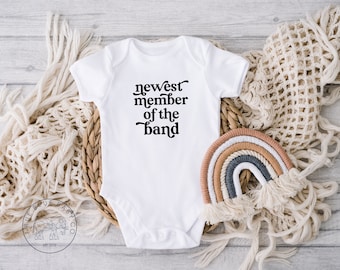 Newest Member of the Band Onesie®, Baby Announcement Onesie®, Pregnancy Announcement Onesie®, Baby Shower Gift, Musician Baby Gift