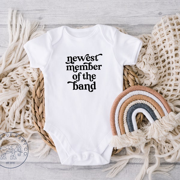 Newest Member of the Band Onesie®, Baby Announcement Onesie®, Pregnancy Announcement Onesie®, Baby Shower Gift, Musician Baby Gift