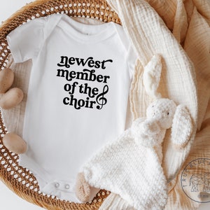 Newest Member of the Choir Baby Announcement Onesie®, Pregnancy Announcement Onesie®, Baby Shower Gift, Musician Baby Gift