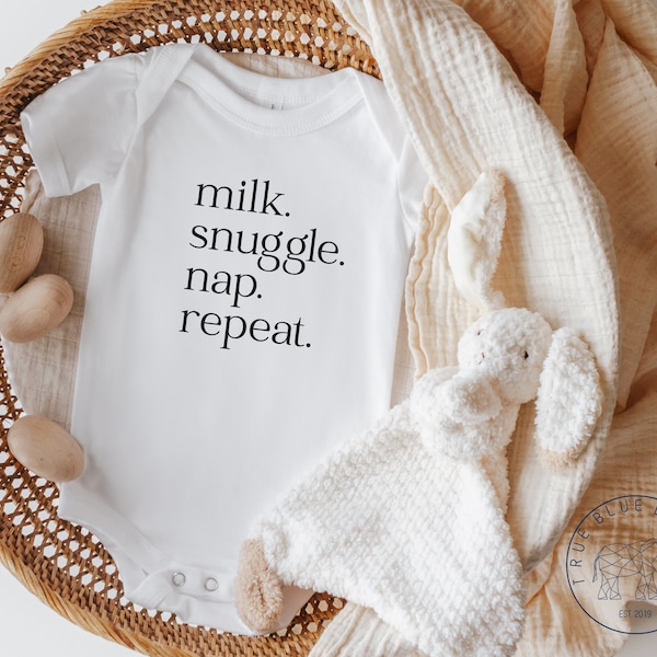 Milk, Snuggle, Nap, Repeat Onesie® - Nap Time Baby Onesie® - Cute Baby Shower Gift - Funny Nap Shirt- Surprise Reveal, Gift for Him